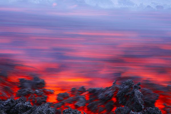 埃特纳火山地表岩浆