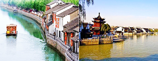          乘游船畅游苏州古运河