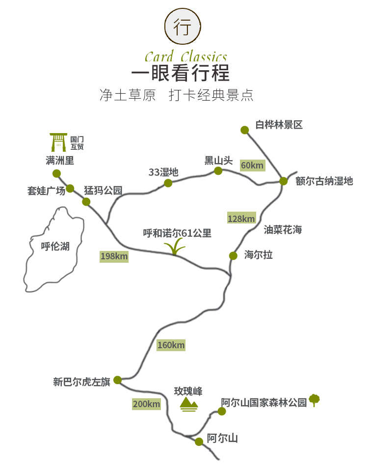 全程房车出行-内蒙古呼伦贝尔南北大环线7日游 阿尔山