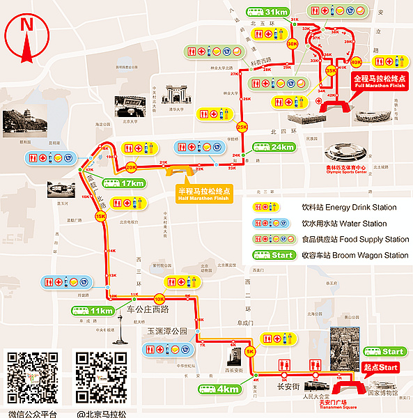 (北京马拉松路线图)