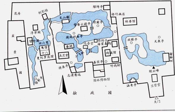 拙政园平面图 拙政园平面图