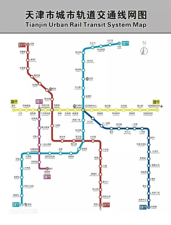 有亲能发一张高清的最新的天津地铁线路图吗?或者知道图片