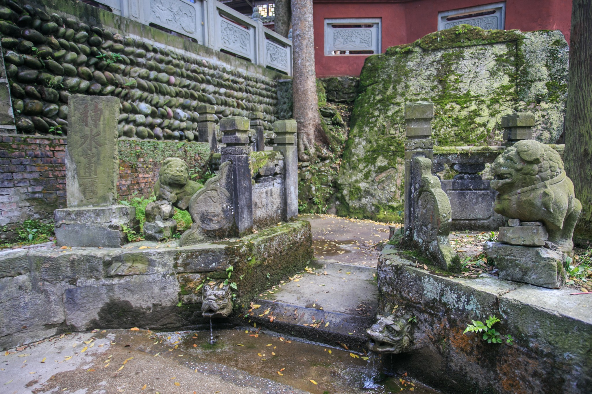 我们要走到五显岗,坐车去万年寺中途路过中峰寺,和同伴进去参观这个