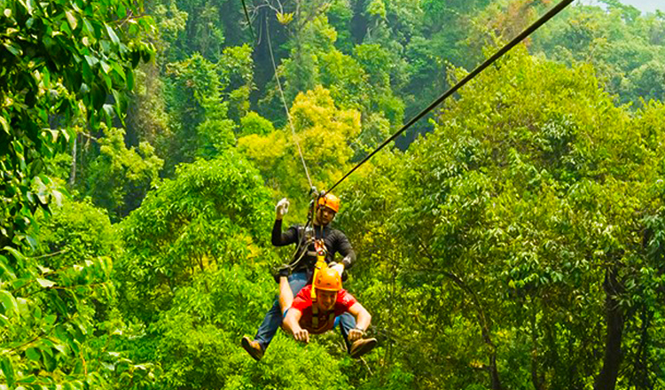 泰国苏梅岛canopy21平台丛林飞跃一日游( 15个缆车 21个站台 专业教练
