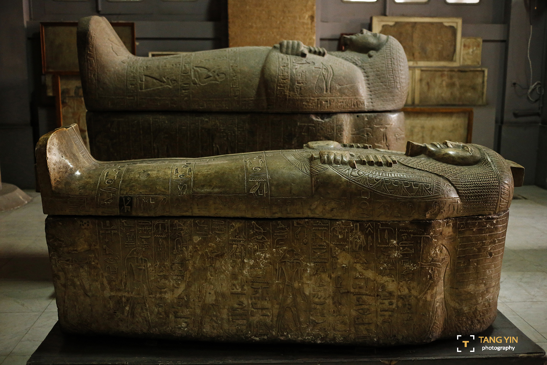 埃及博物馆里的石棺.