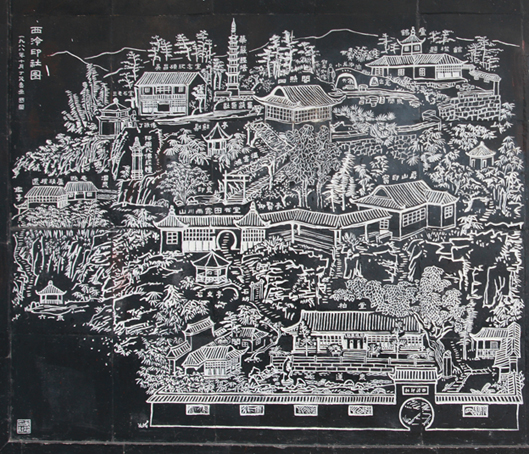 西泠印社的雕刻版平面图